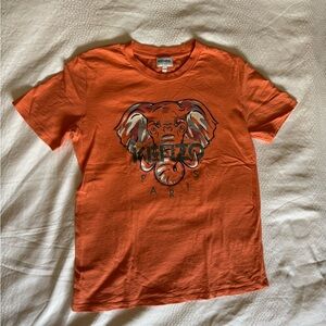 Kenzo Kids Vibrant Orange Tee with Elephant Design